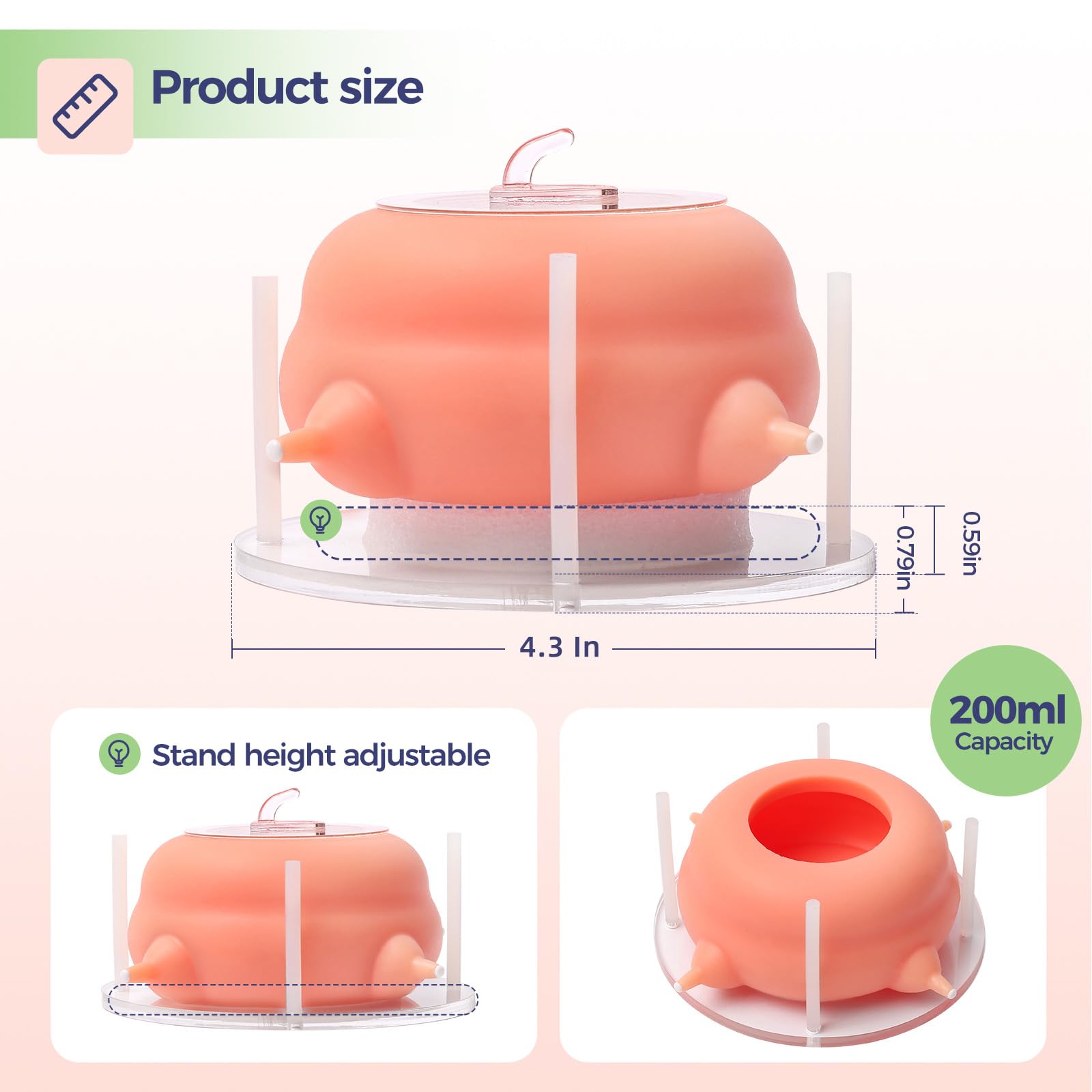 Elevonix gros plan sur tétine en silicone imitant le mamelon pour acceptation naturelle