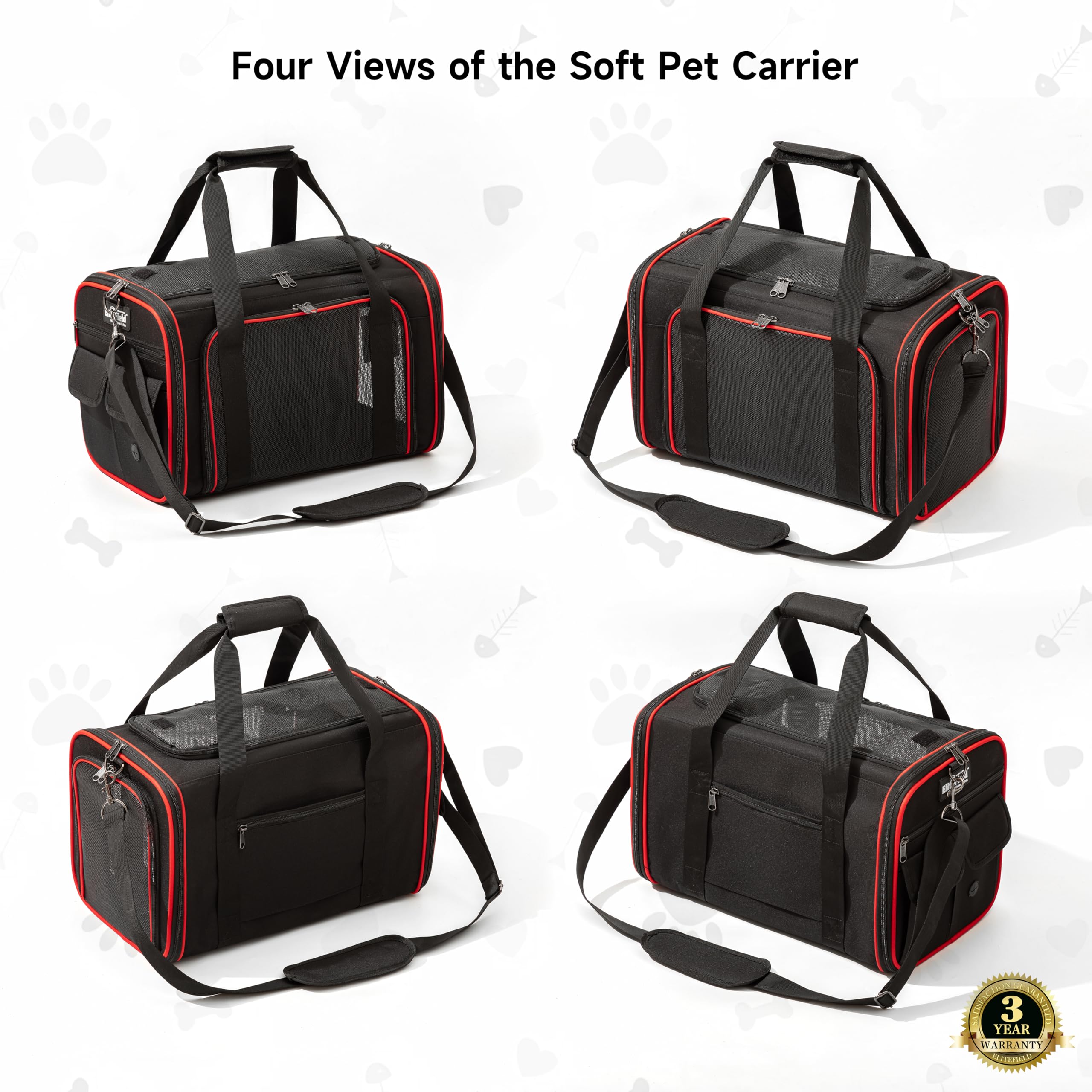 EliteField sac fixé sur valise montrant transport mains libres pratique