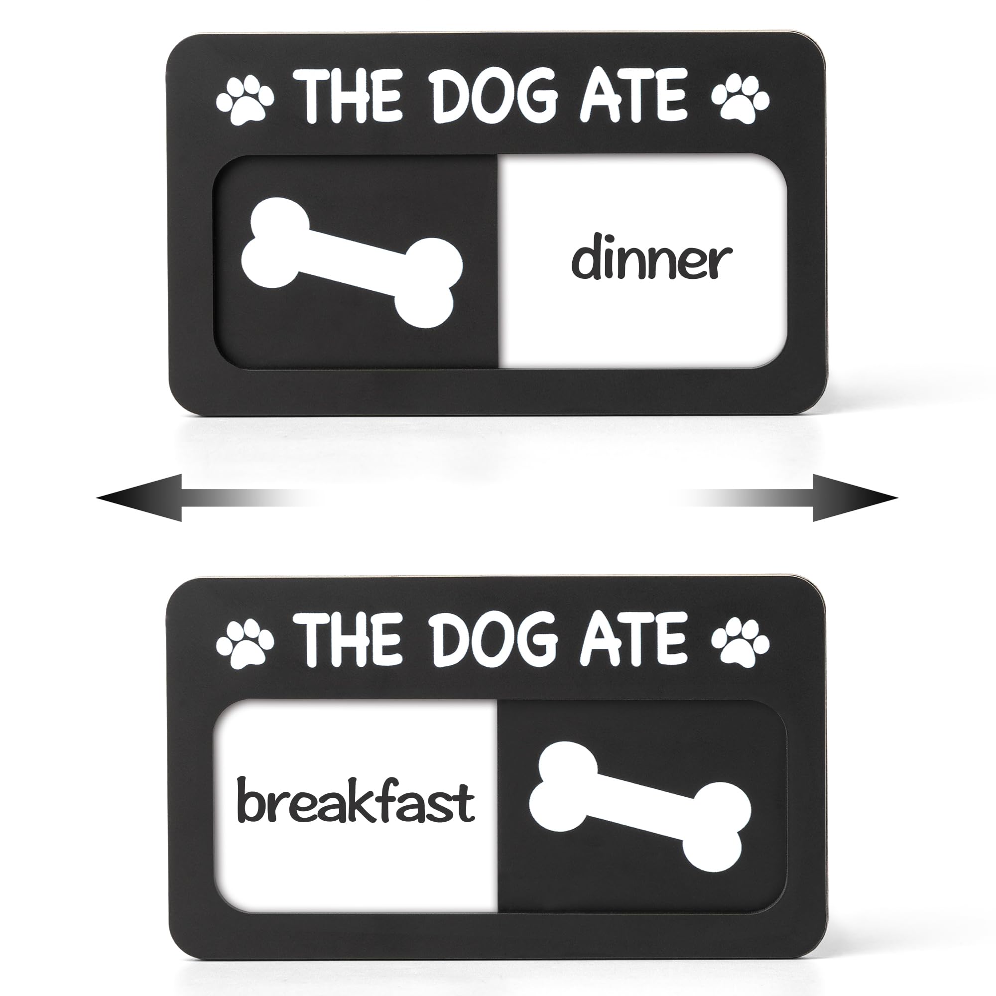 EliteSign vue avant de la plaque The Dog Ate, rappel repas visible et amusant