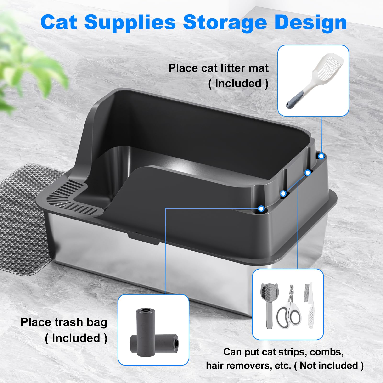 Ellenpent comparaison taille avec chat montrant espace gratuit de mouvement