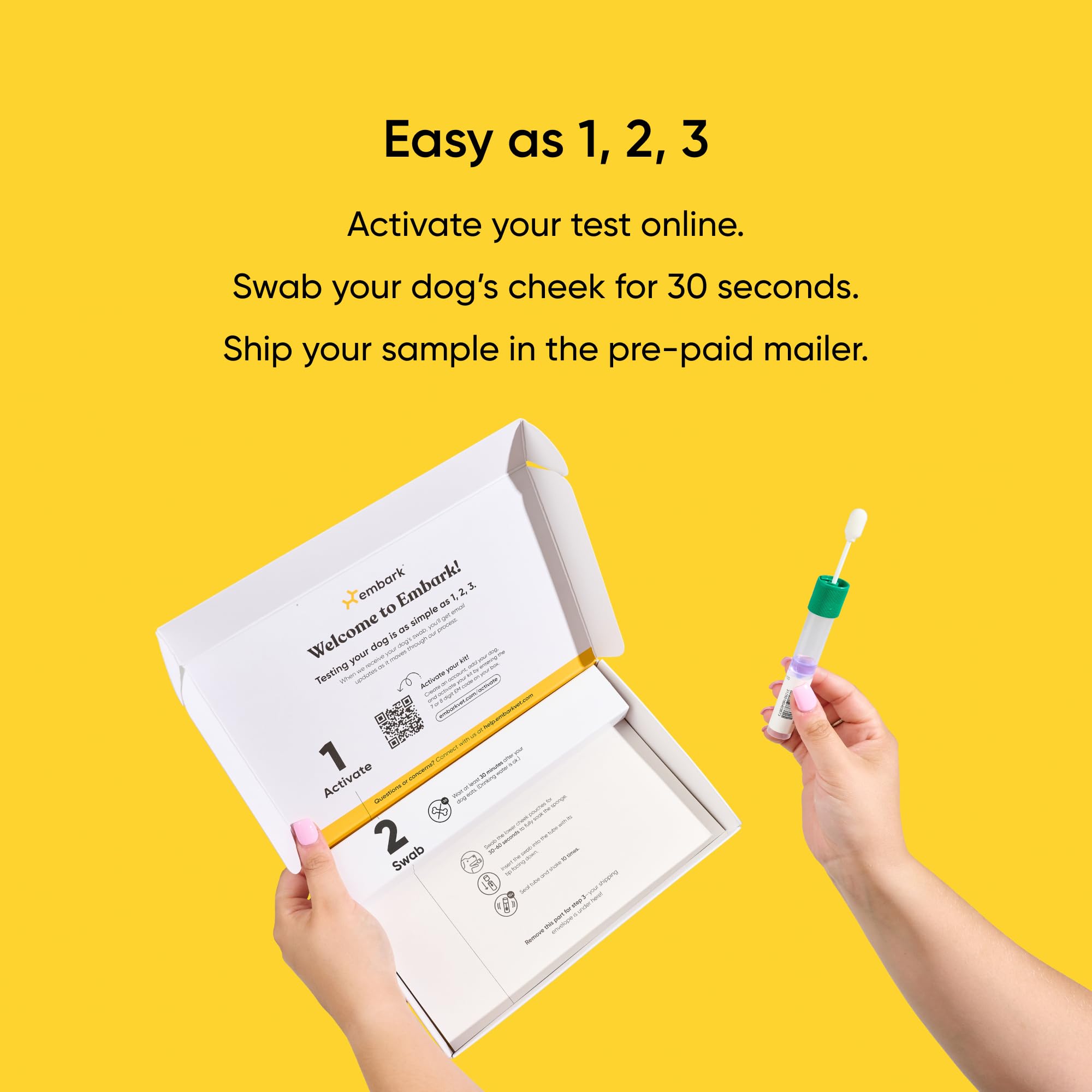 Étiquette prépayée Embark incluse facilitant le retour postal sécurisé