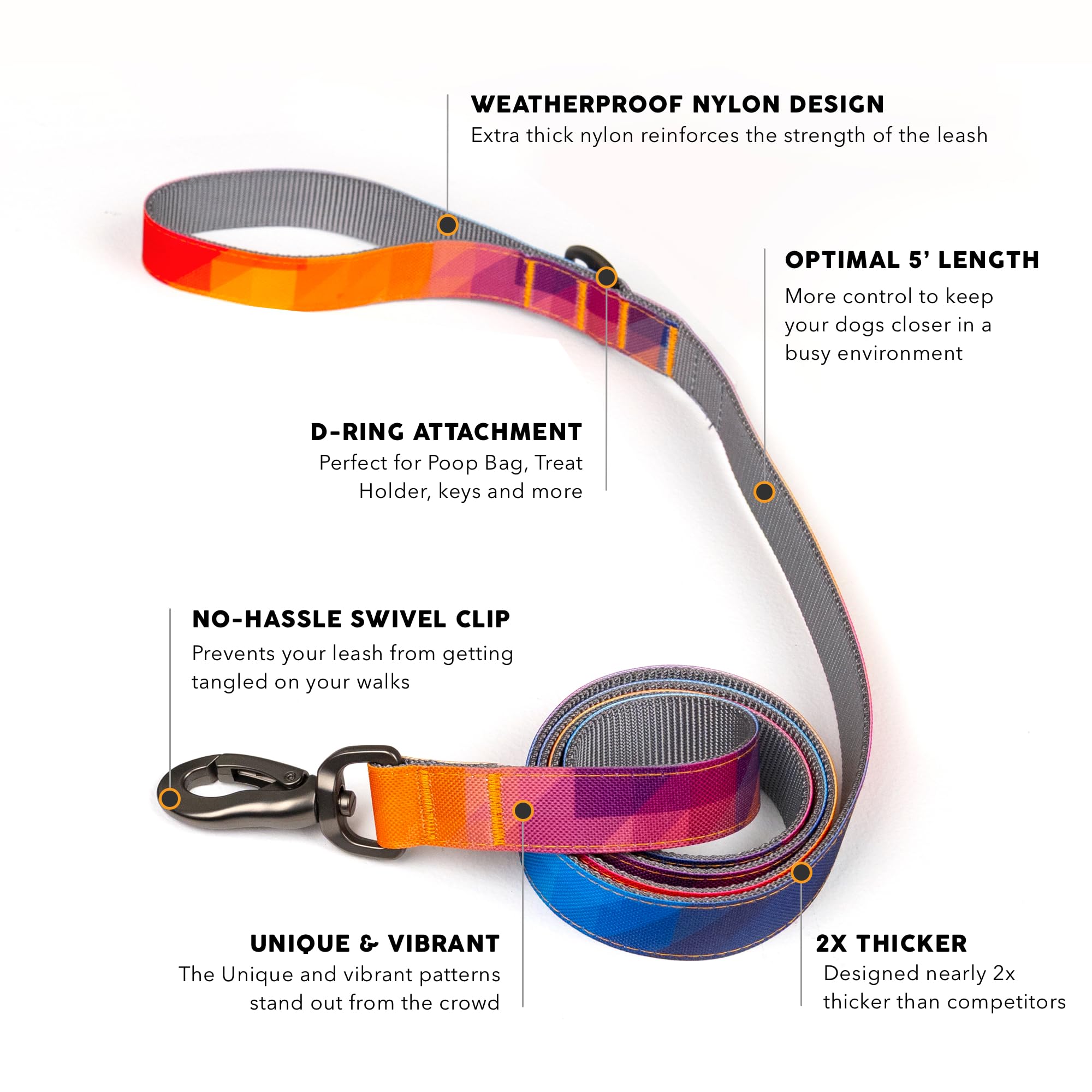 Embark Pets gros plan nylon épais durable pour longues promenades