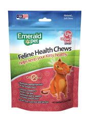 Emerald Pet emballage avant montrant chews et bénéfice support urinaire
