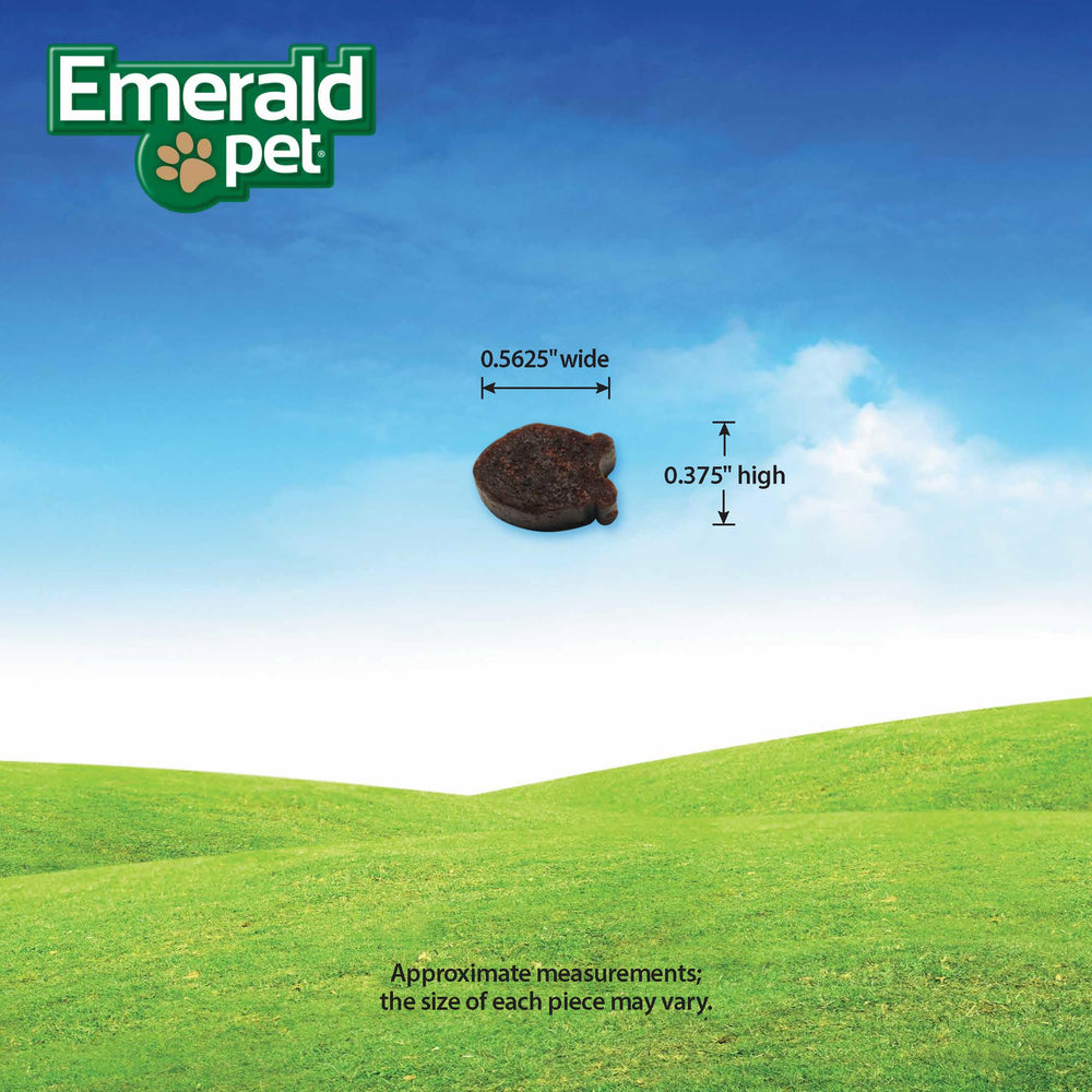 Emerald Pet ingrédients naturels présentés: saumon, bromélaïne, chicorée, bénéfice digestif