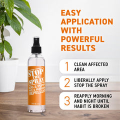 Emmy's Best goutte de Stop the Spray sur tissu montrant la texture et absorption rapide