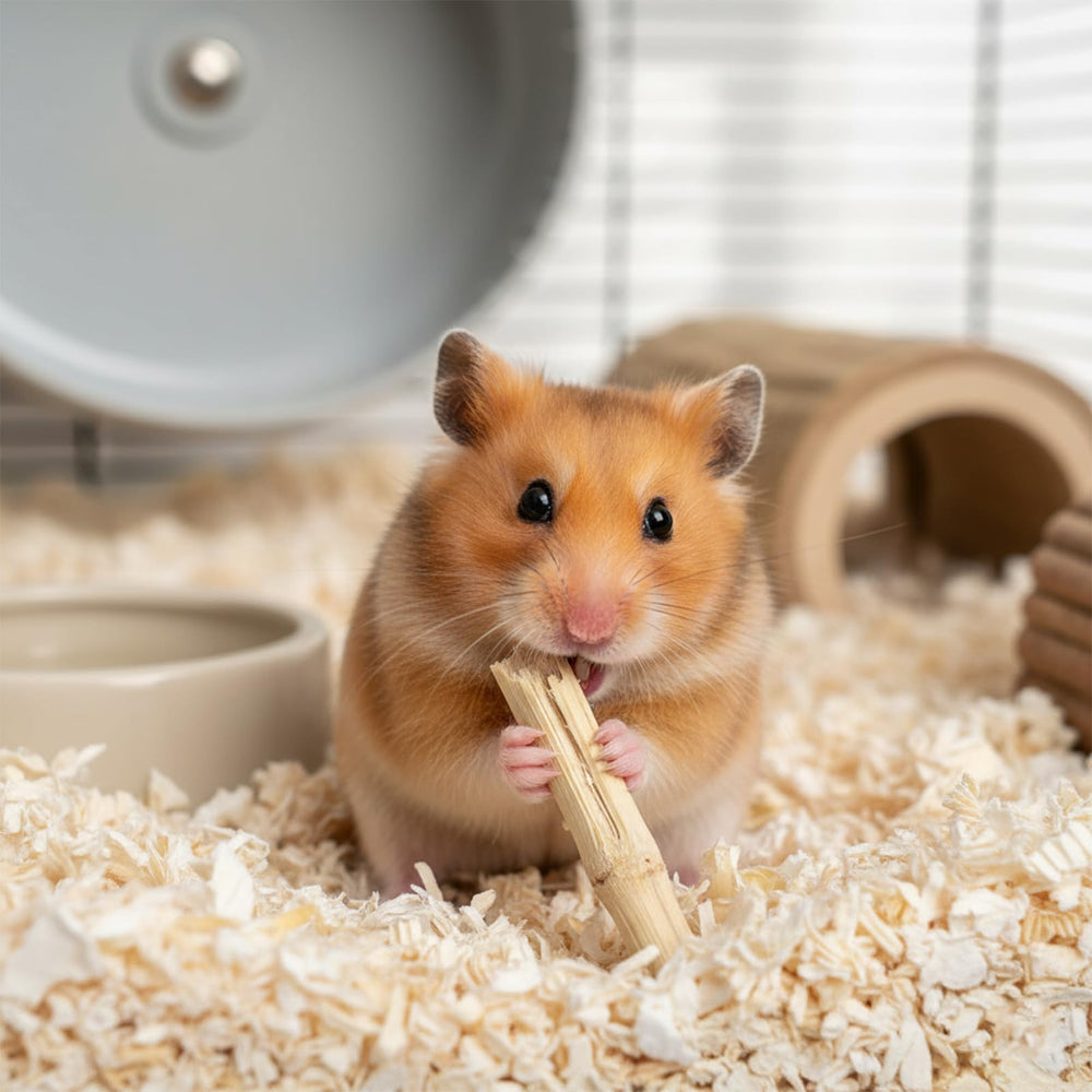 emours bâtons dans une cage utilisés par un lapin bénéfice occupation
