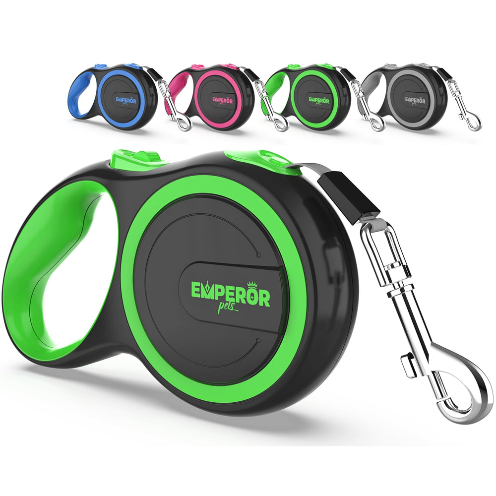 EMPEROR PETS face avant du produit montrant la laisse et le packaging, solidité