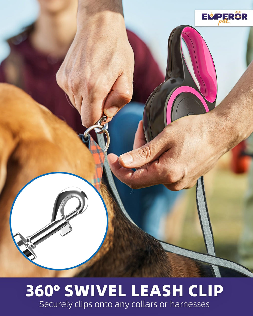 EMPEROR PETS enrouleur interne garantissant rétraction fluide