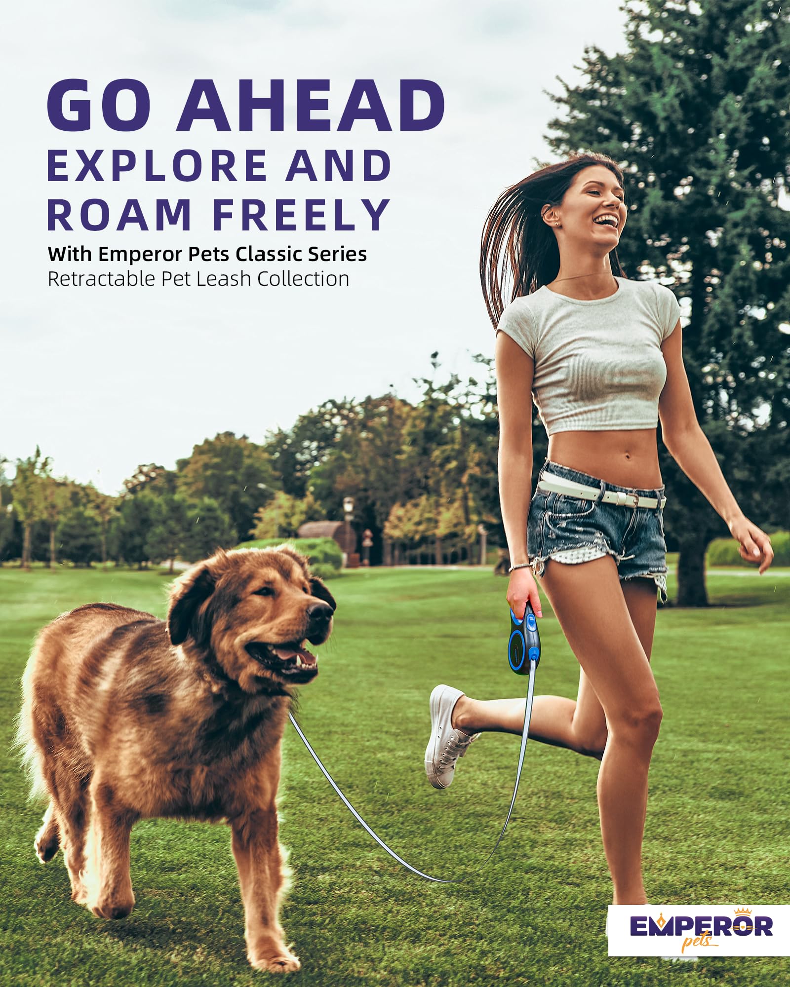 EMPEROR PETS laisse en usage jogging pour promenades actives sécurisées