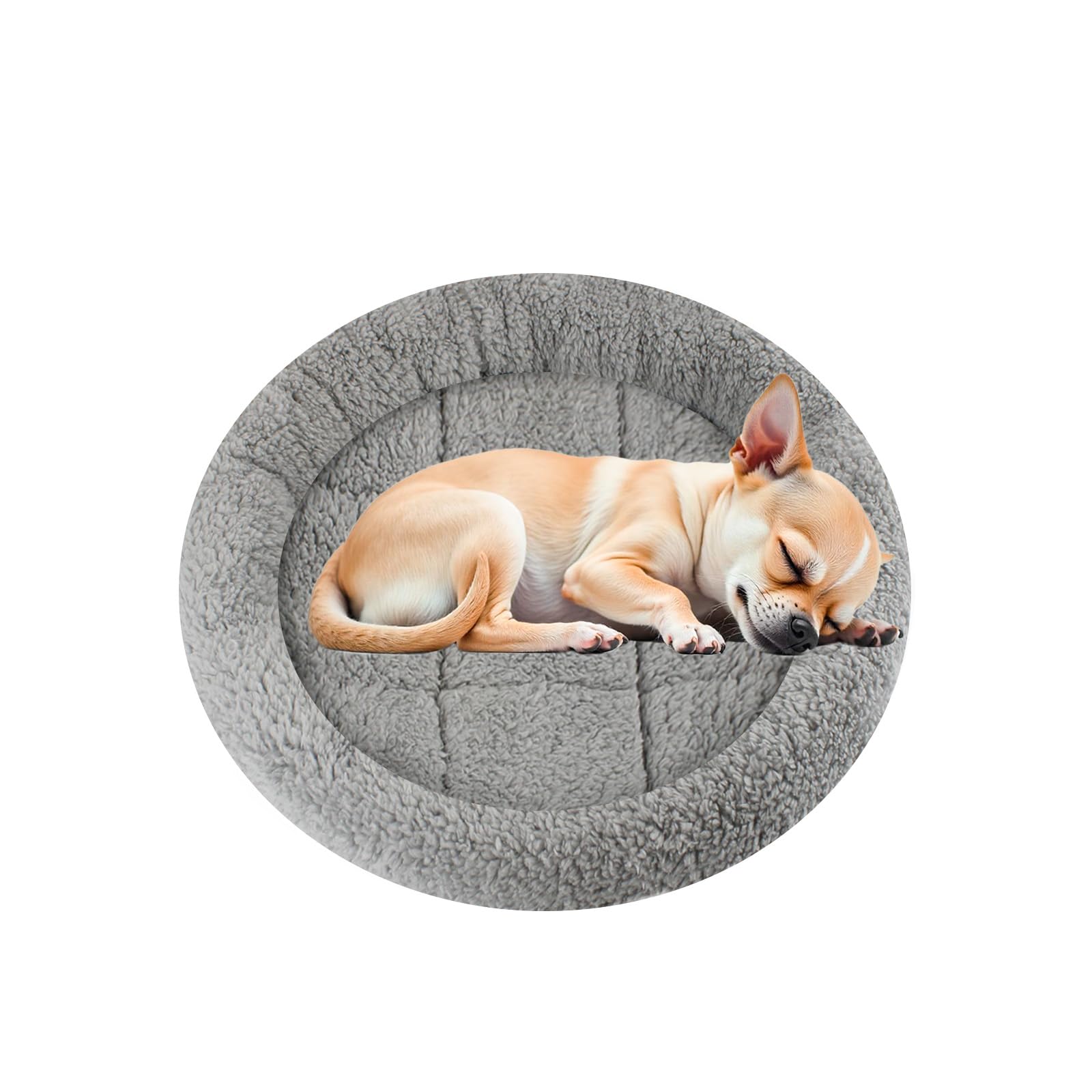 Enjoying lit rond vue face montrant confort et chaleur