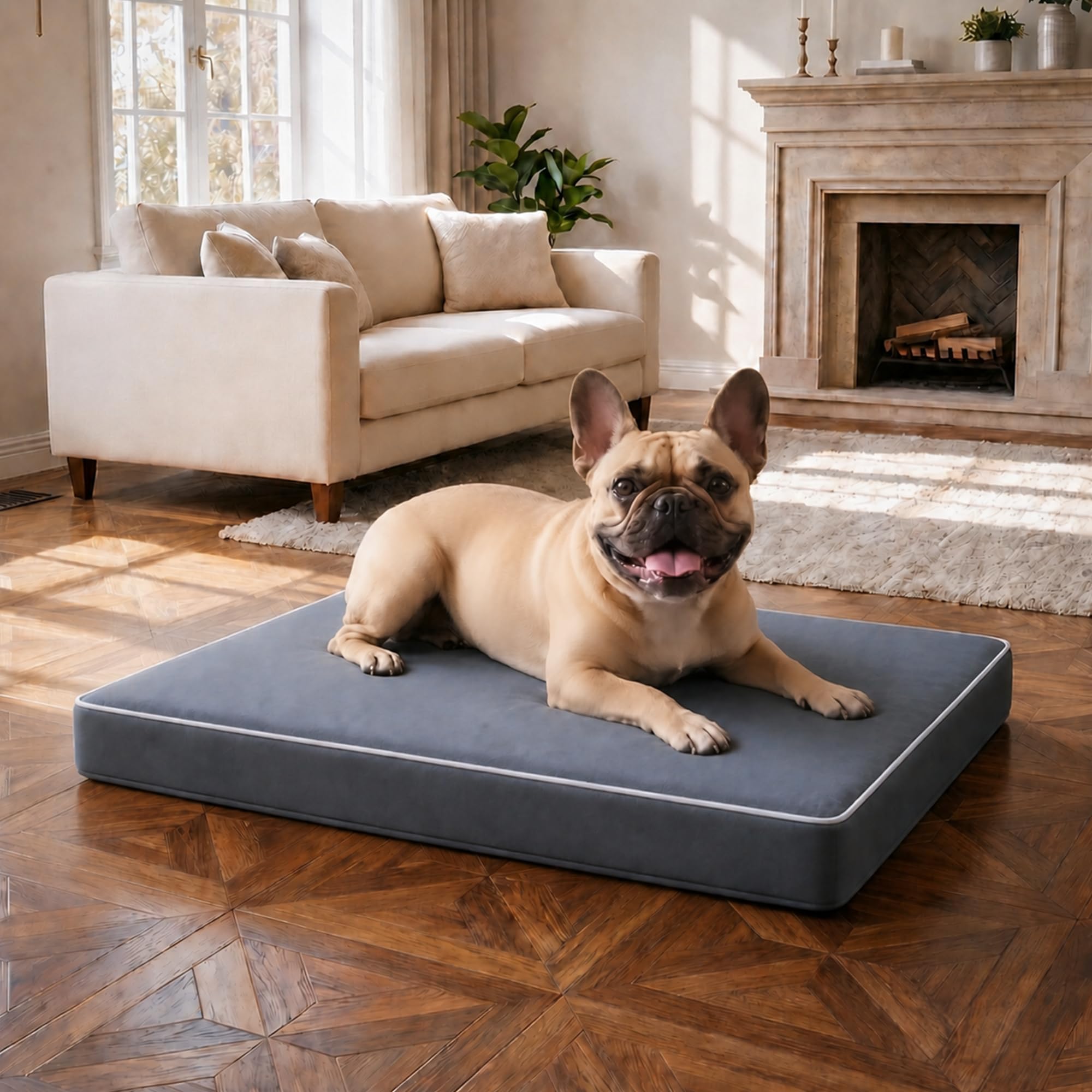 EOBUSKOR vue de face du tapis orthopédique offrant confort visible