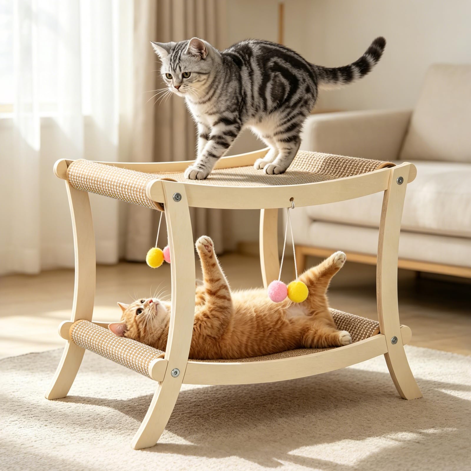 EOIAHALCY mise en scène salon montrant intégration discrète et confort pour chat