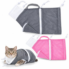 EOMTUR sac de bain pour chat face montrant design et maintien sécurisé