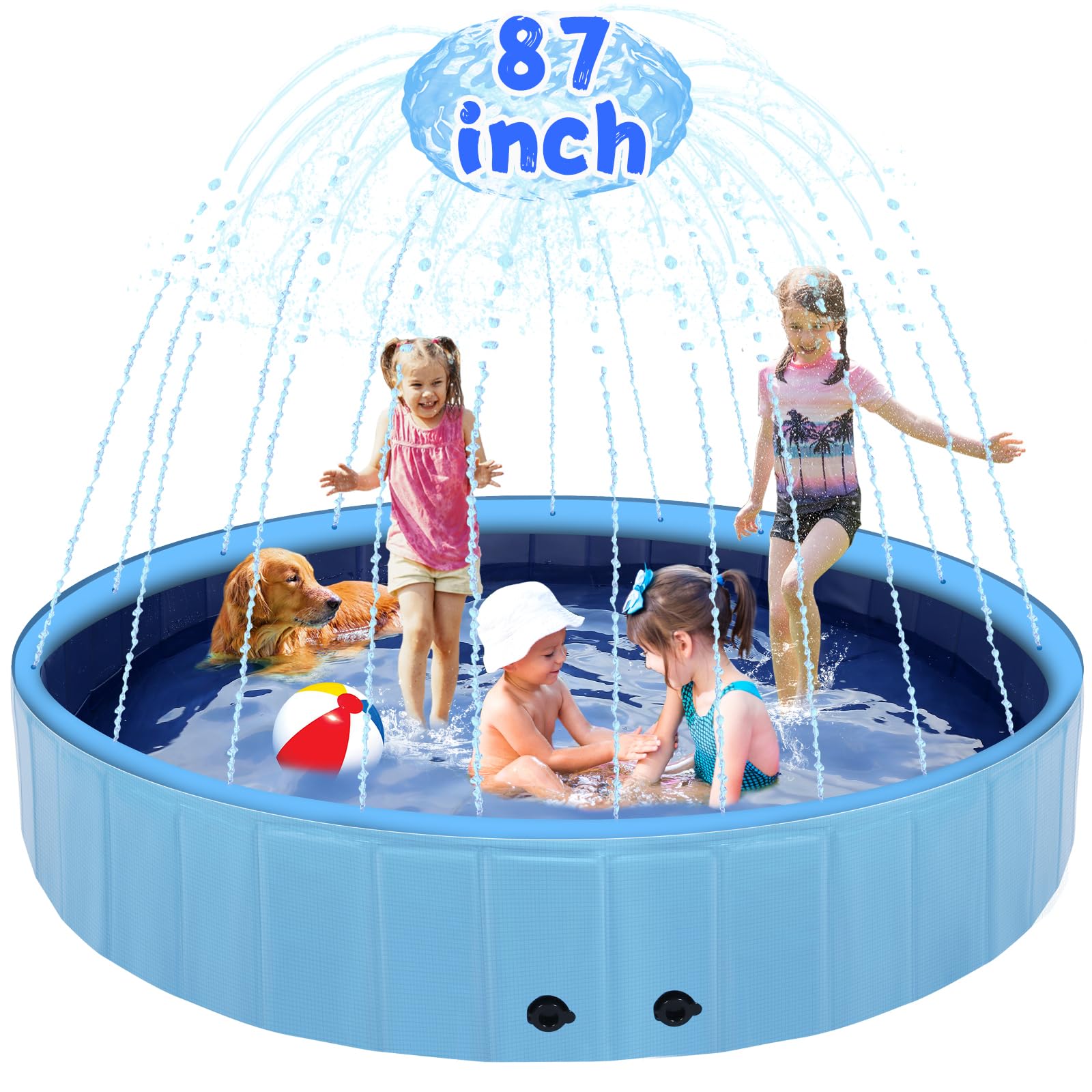 Eooqi piscine pliant vue frontale montre capacité et stabilité