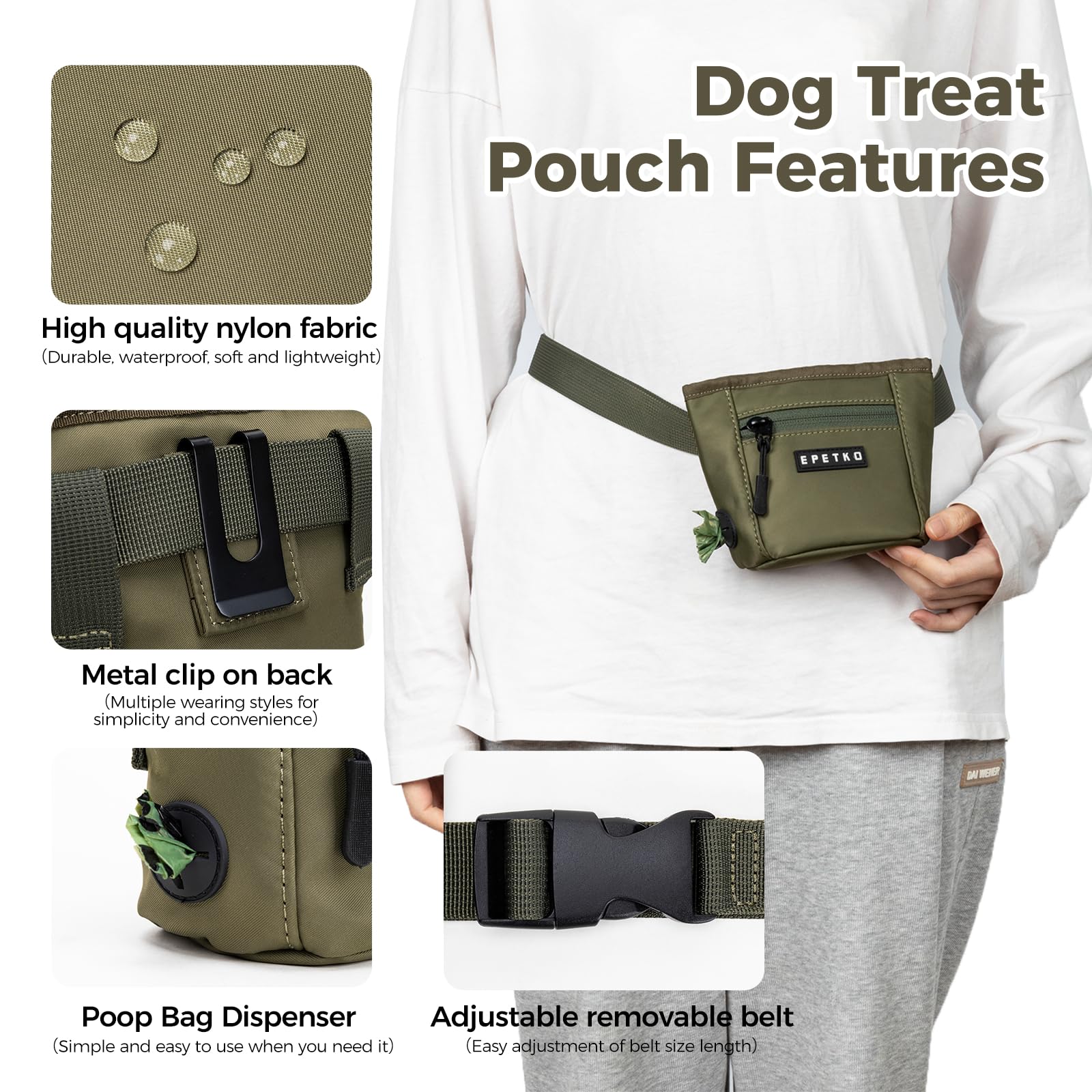 EPETKO porté en ceinture ou épaule pour mobilité optimale