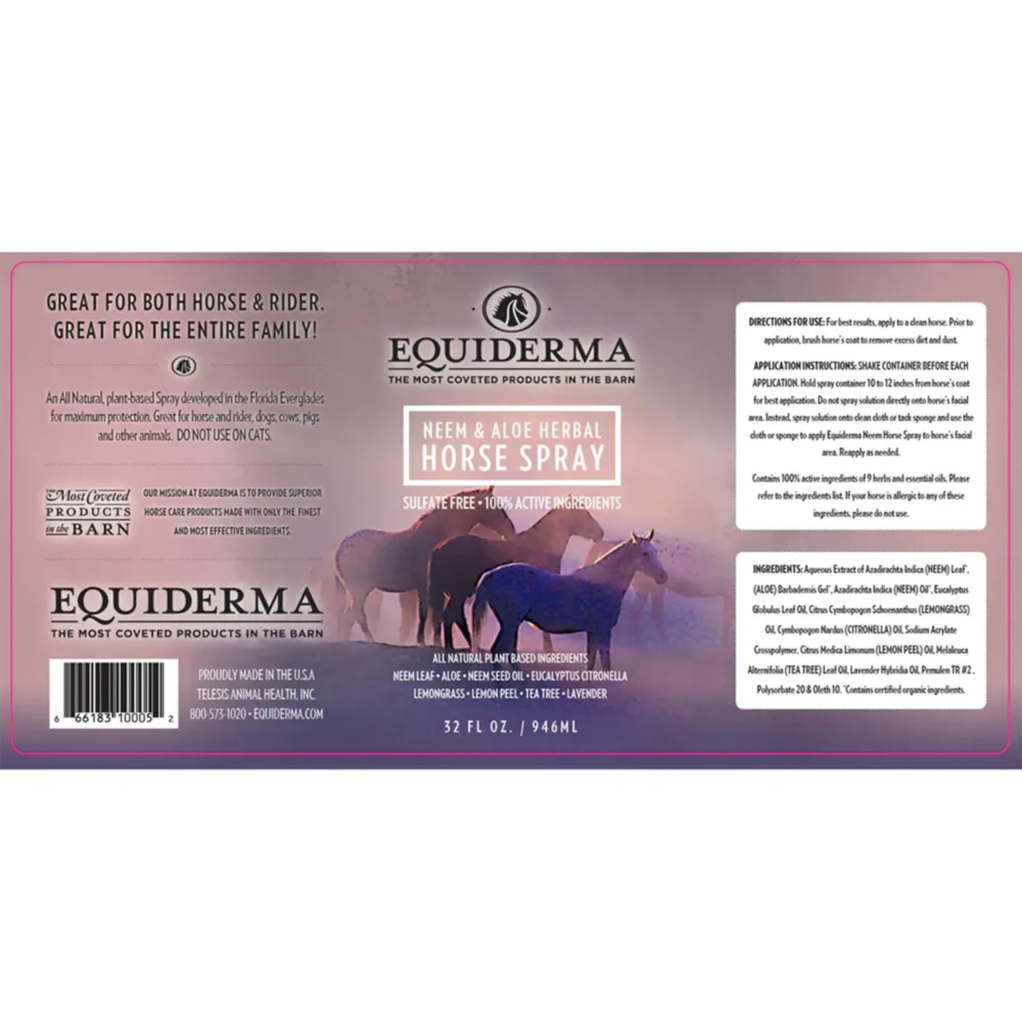 EQUIDERMA spray en action sur un cheval, application facile et rapide