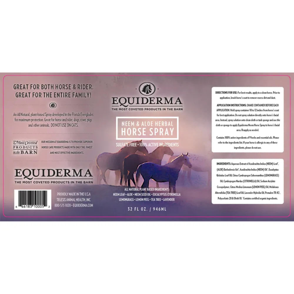 EQUIDERMA spray en action sur un cheval, application facile et rapide