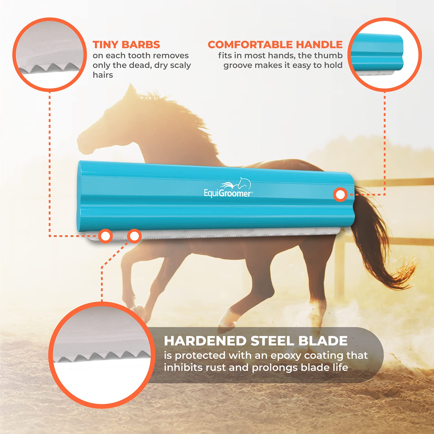 EquiGroomer utilisation sur cheval au box pour diminuer les bourres et poils morts