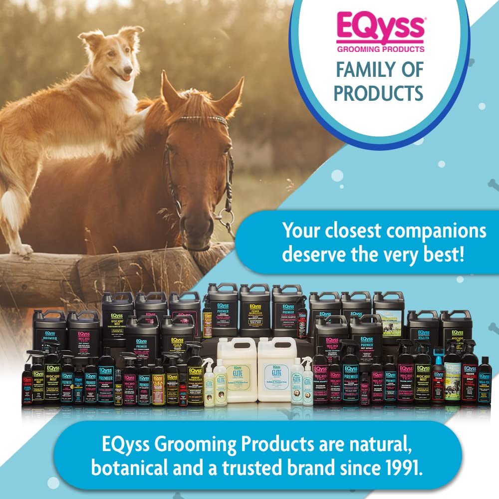 EQyss Premier Pet Shampoo dans une salle de bain moderne pour un soin professionnel à domicile