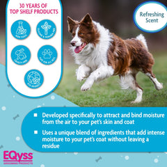 EQyss application sur chien facilitant démêlage et brillance instantanée