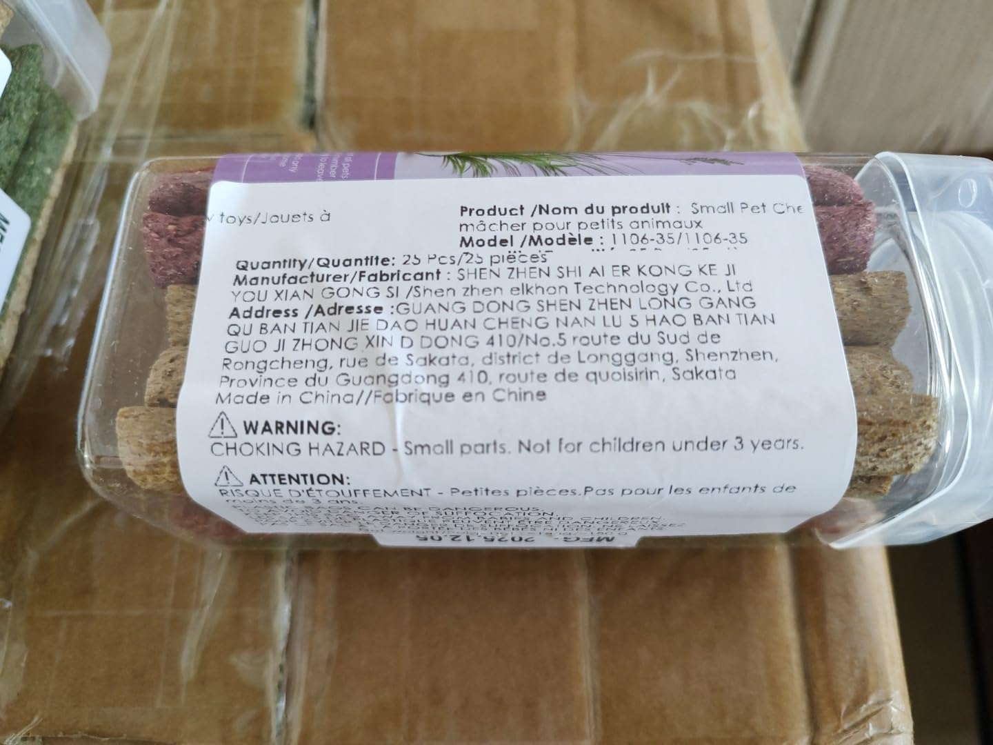 ERKOON bâtonnet coupé en morceaux adapté aux hamsters pour portions sûres