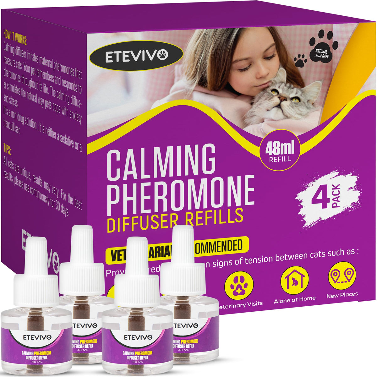 ETE VIVO diffuseur face emballage montrant apaisement instantané