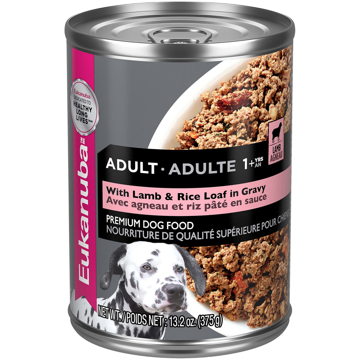 Eukanuba boîte avant montrant l'étiquette et bénéfice appétence