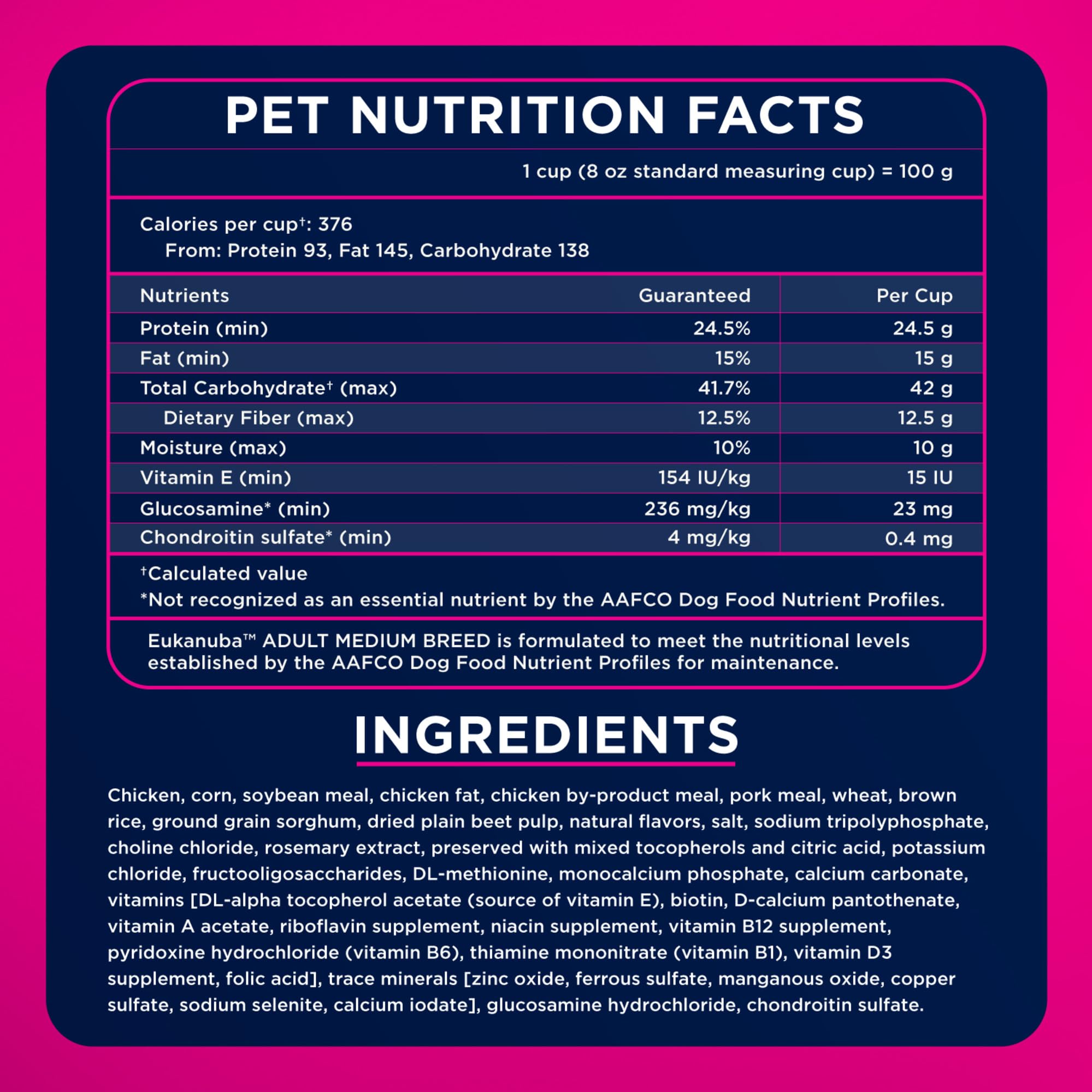 Eukanuba sac ouvert montrant conservation et fraîcheur du produit