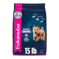Eukanuba emballage face 15 lb montrant l’aspect pratique et la qualité