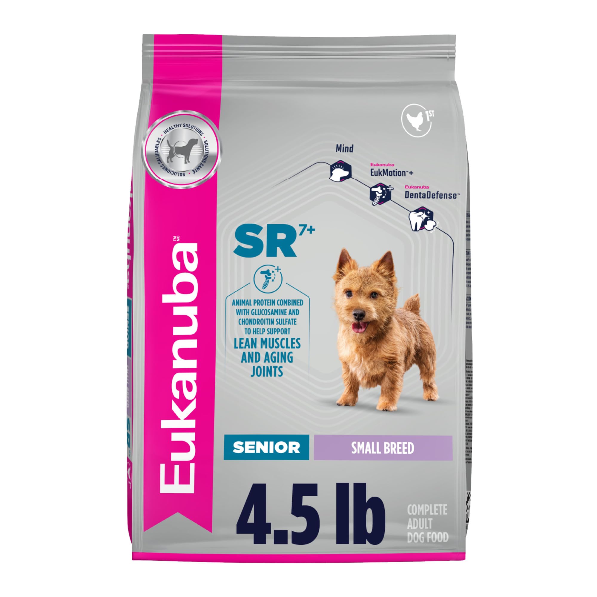 Eukanuba emballage face montrant le sac et bénéfice nutritionnel