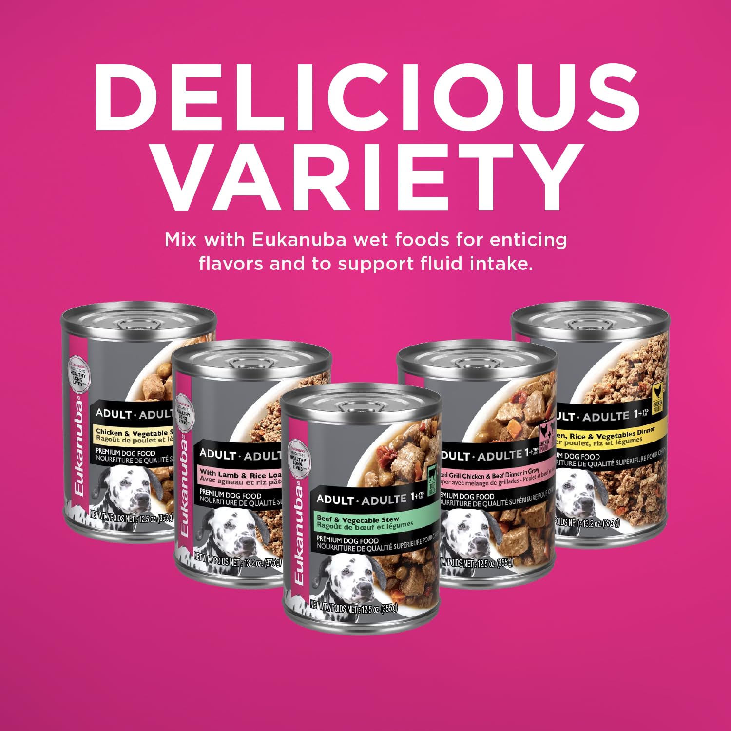 Eukanuba croquettes mélangées à humide pour meilleure appétence
