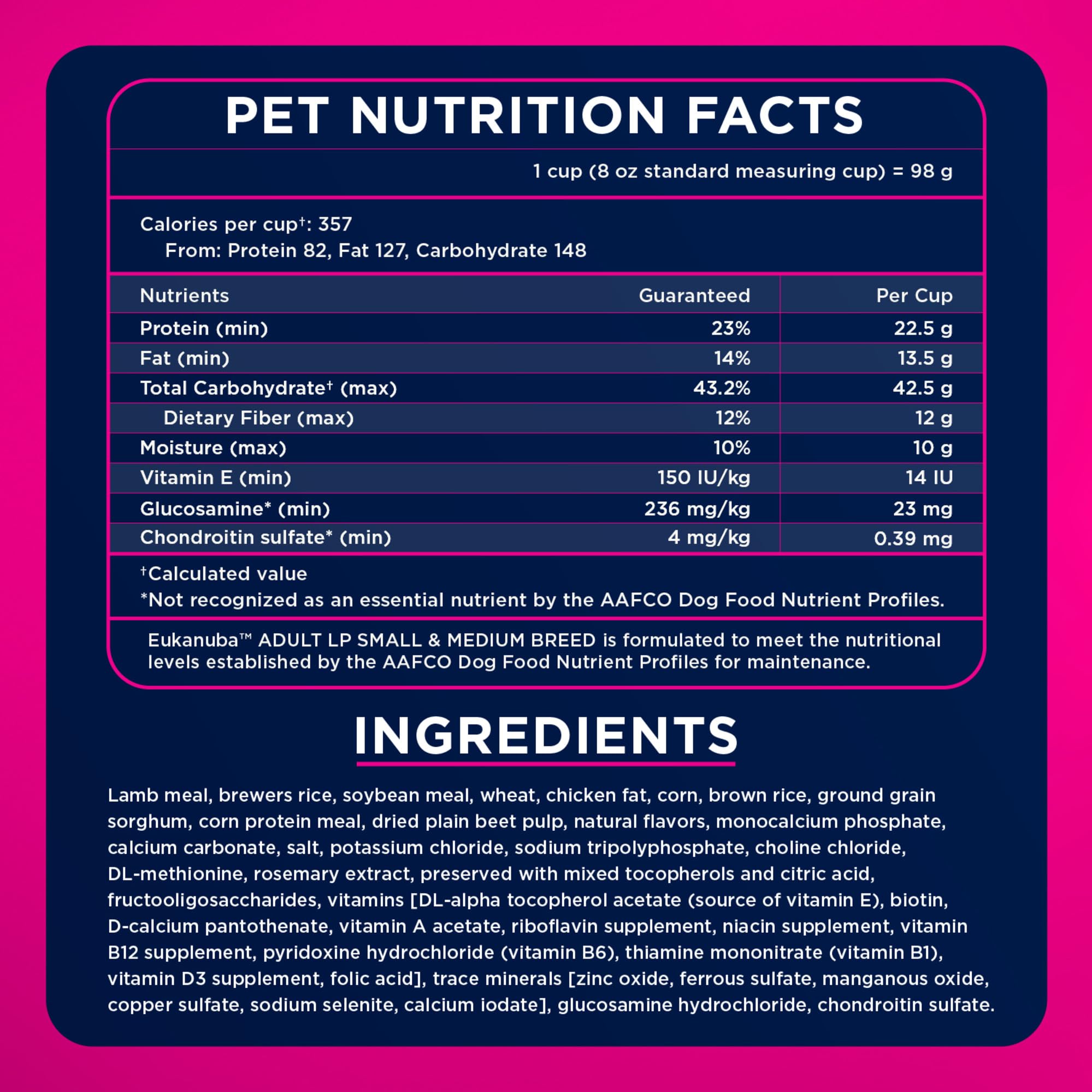 Eukanuba vue dessous du sachet montrant scellage et solidité
