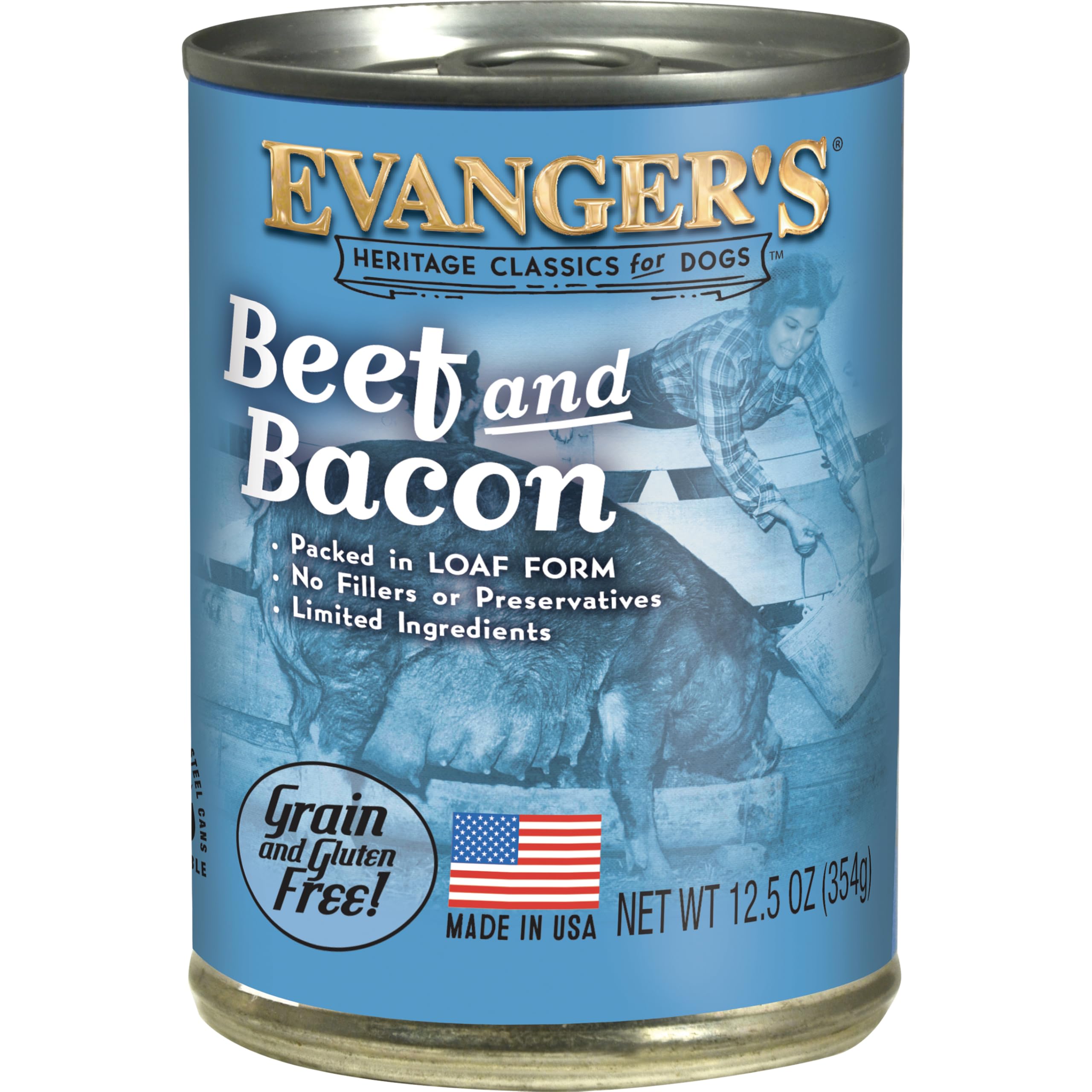 Evanger's vue de face de la boîte montrant le packaging et informations claires