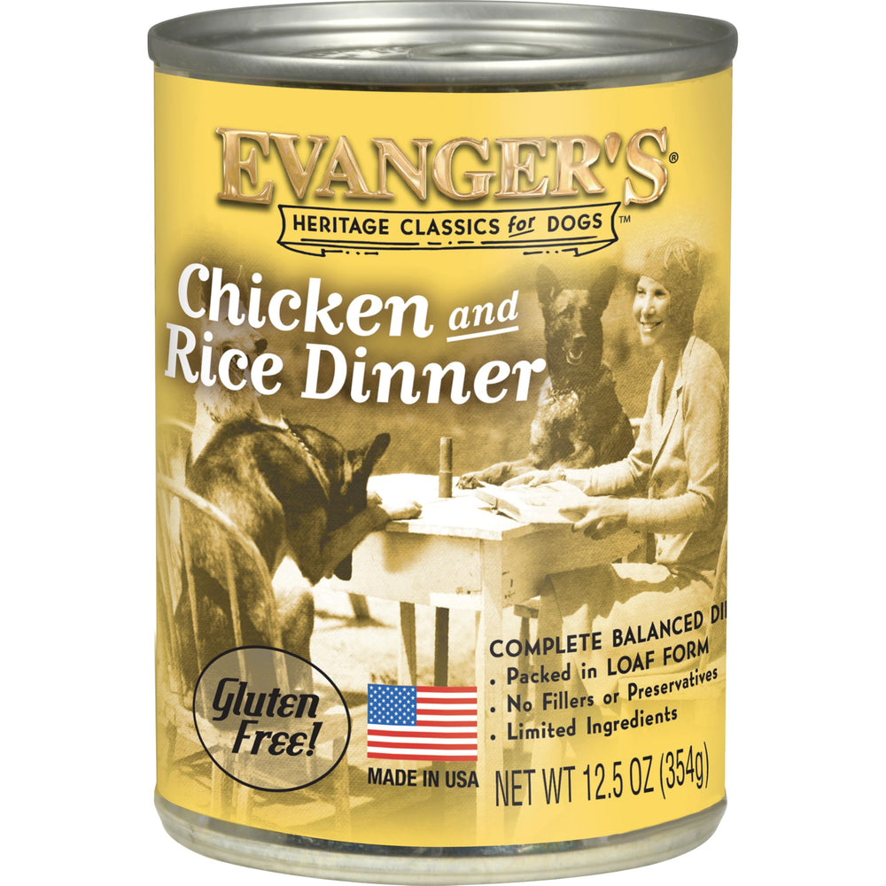 Evanger's vue frontale de la boîte montrant la recette et l'emballage pratique