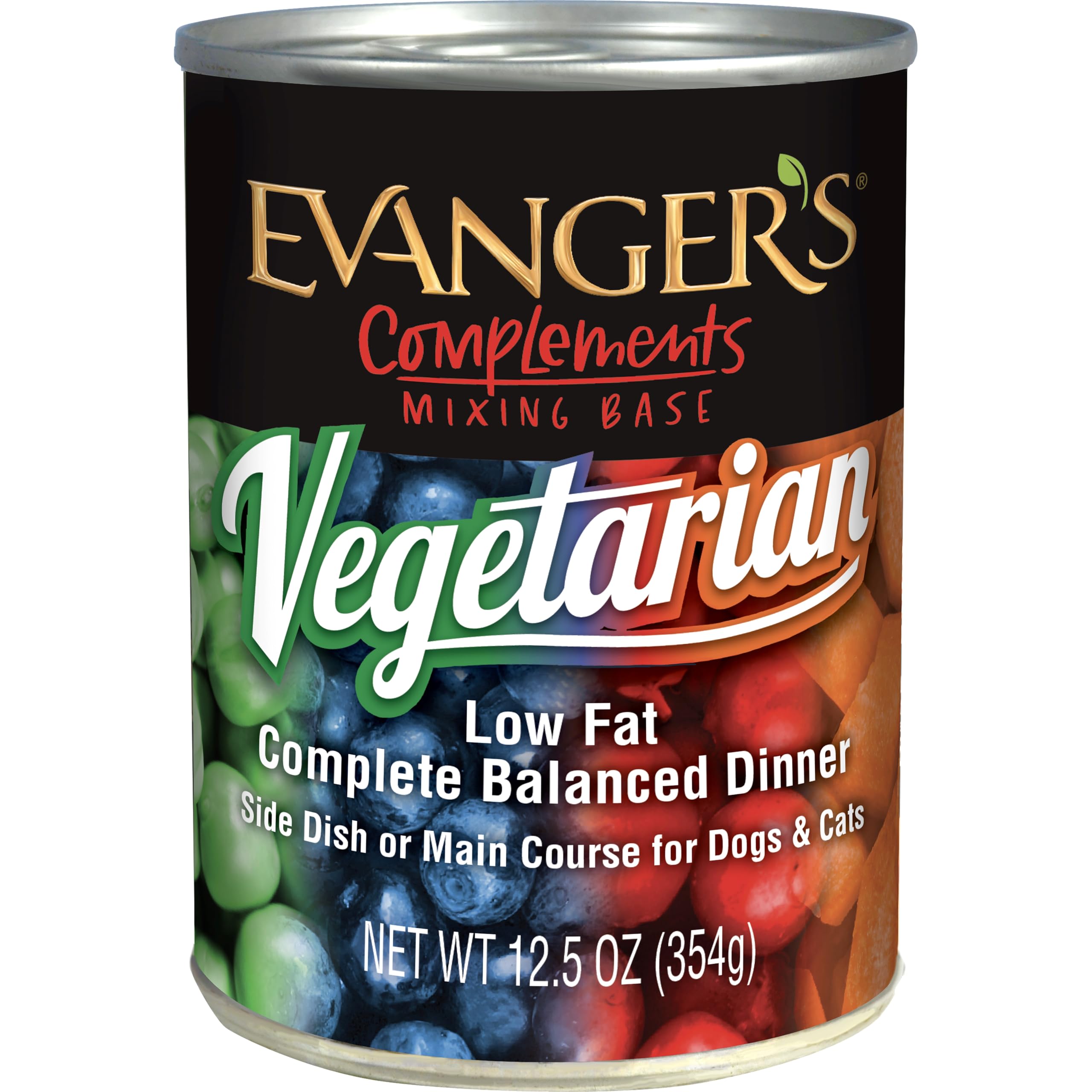 Evanger's emballage avant montrant canettes et étiquette claire pour choix pratique