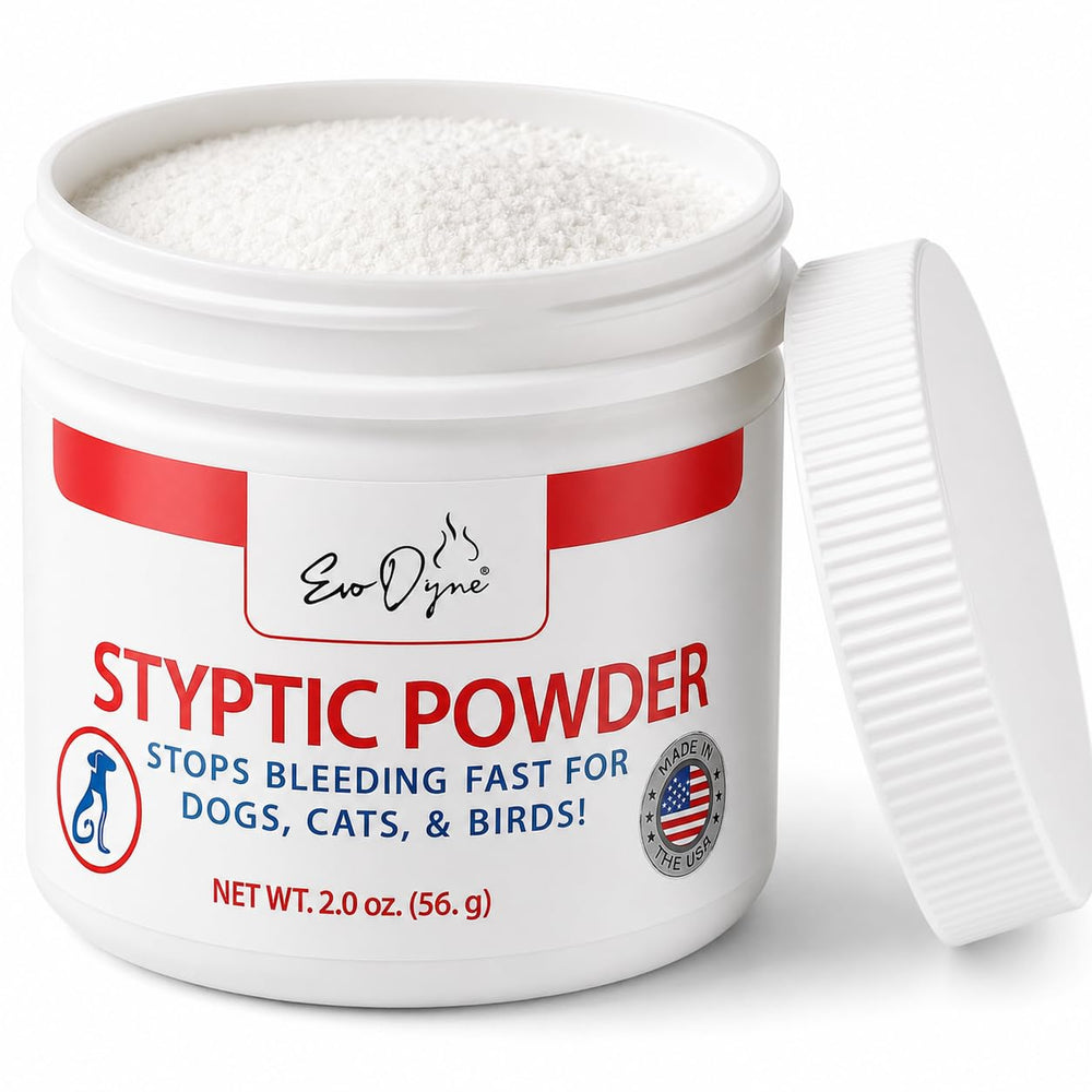 Evo Dyne utilisée pendant le toilettage pour soulager et coaguler