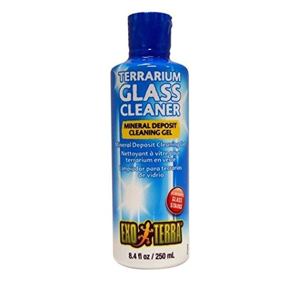 Exo Terra flacon face du nettoyant vitres montrant le format pratique 250 ml et facilité d'utilisation