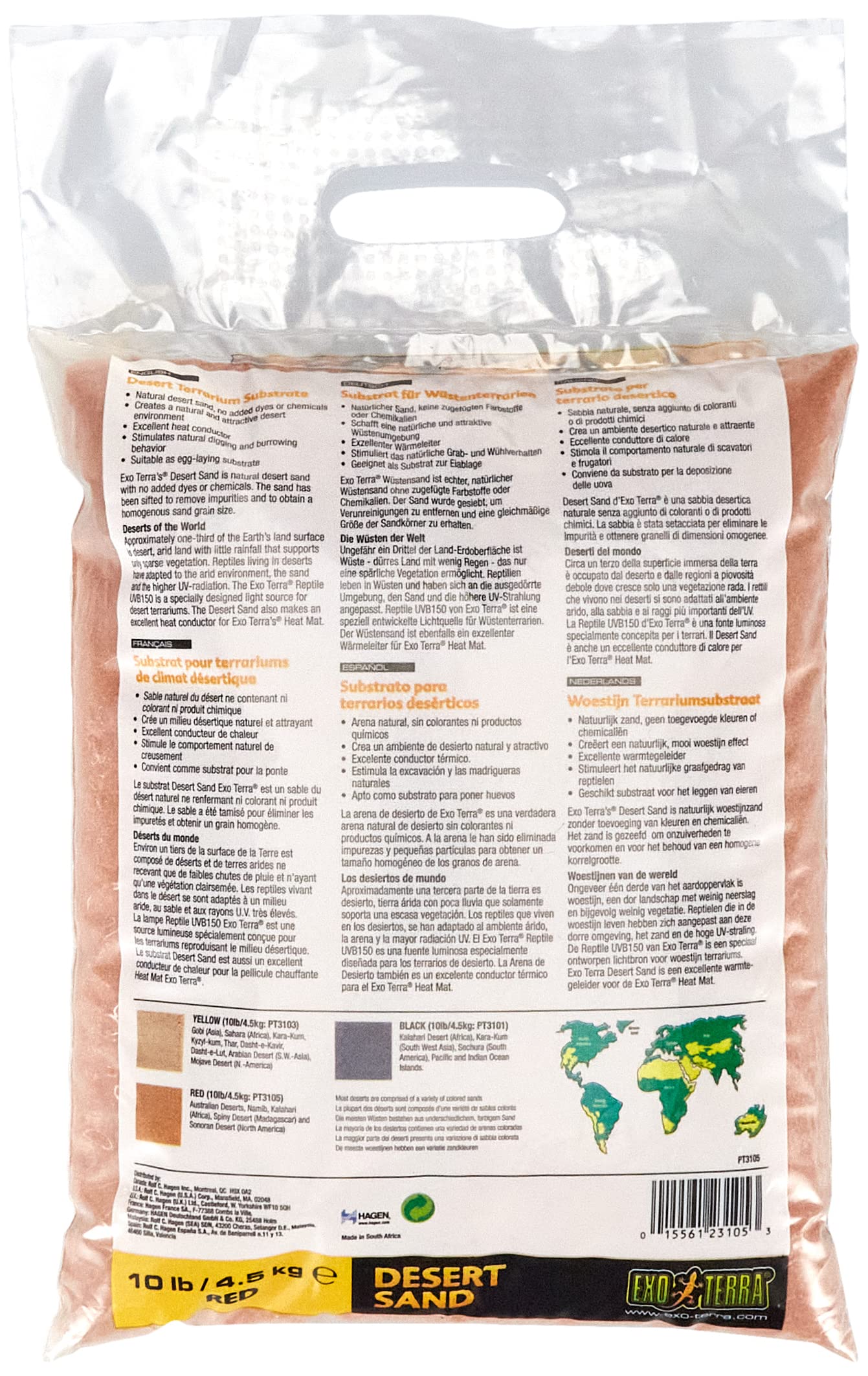 Exo Terra gros plan des grains tamisés, texture homogène bénéfique