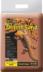 Exo Terra sachet face avant montrant le sable rouge, emballage pratique
