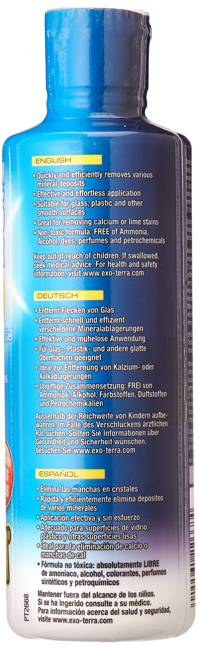 Exo Terra texture gel du nettoyant visible de près pour une application précise et adhérente
