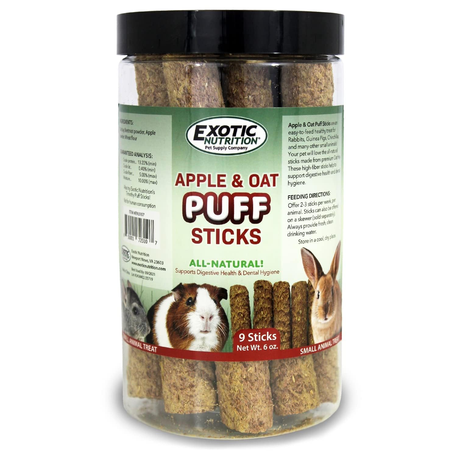 Exotic Nutrition gros plan texture du bâtonnet montrant fibres et croquant
