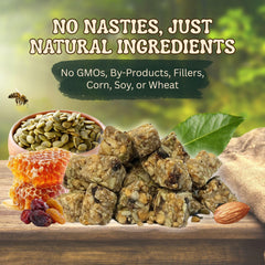 Exotic Nutrition gros plan sur la texture montrant graines et morceaux nutritifs