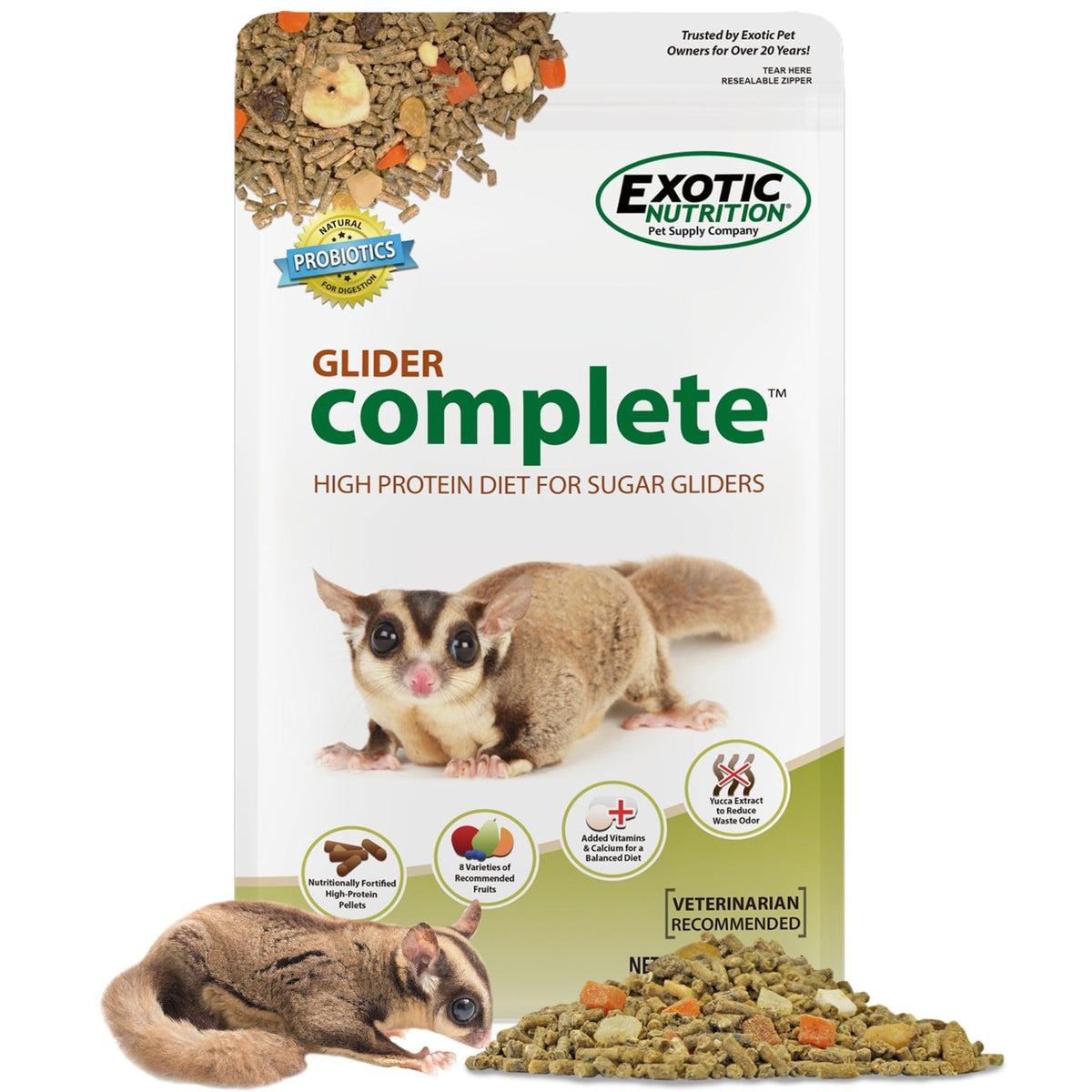 Exotic Nutrition emballage face montrant format 5 lb et informations produit bénéfice praticité
