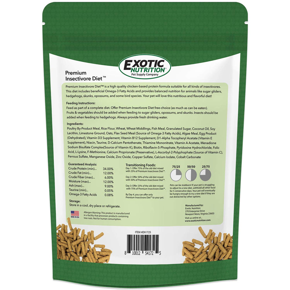 Exotic Nutrition gros plan sur granulés illustrant la texture et digestibilité