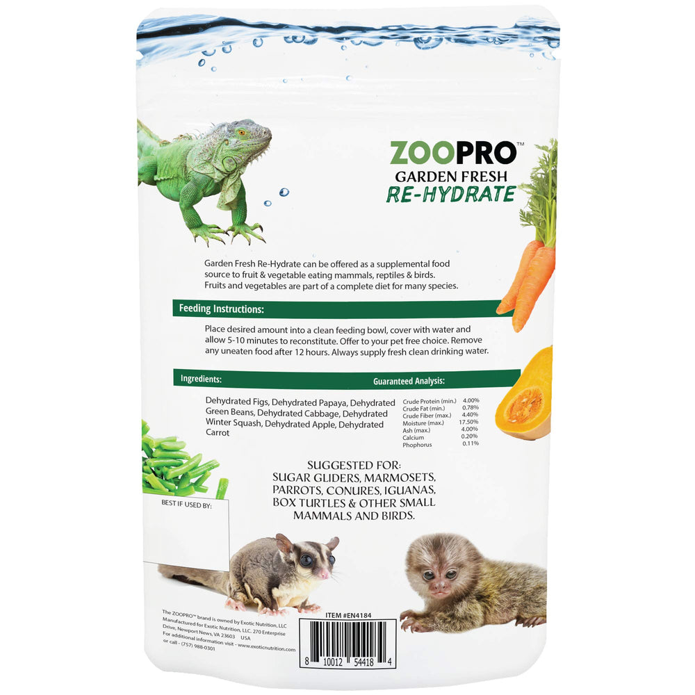 Exotic Nutrition gros plan mélange séché montrant texture et bénéfice appétence