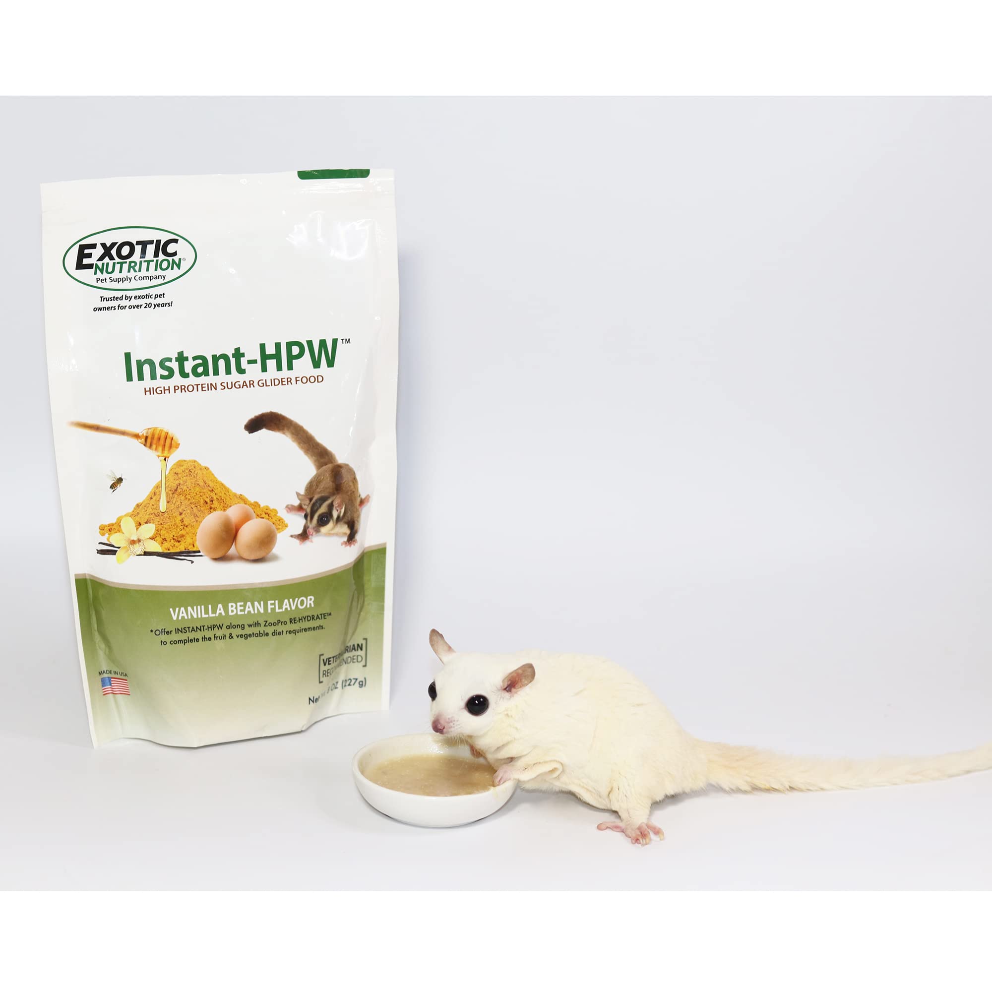 Gros plan poudre Instant-HPW Exotic Nutrition montrant texture facile à mélanger