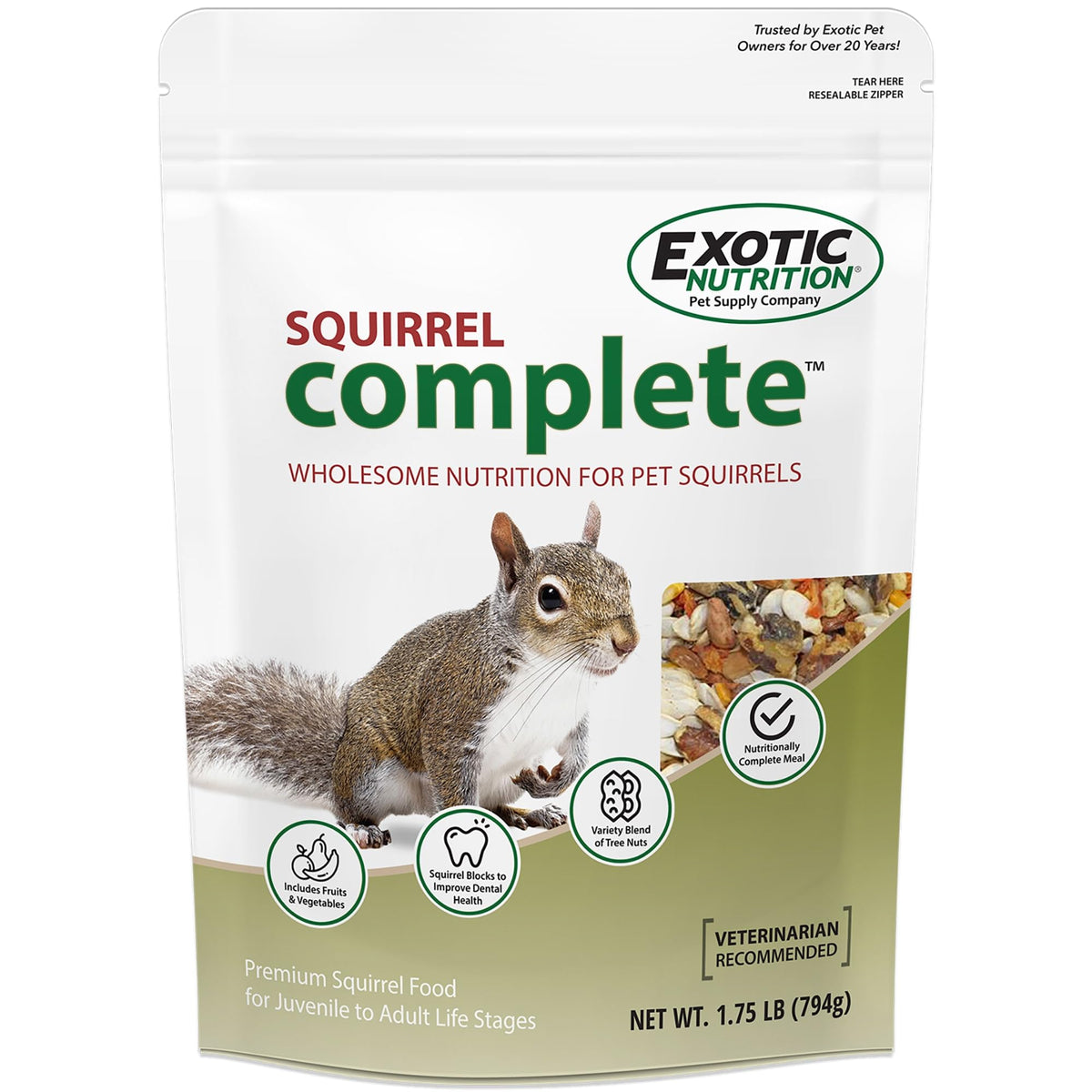 Exotic Nutrition emballage avant montrant le sac et bénéfice fraîcheur