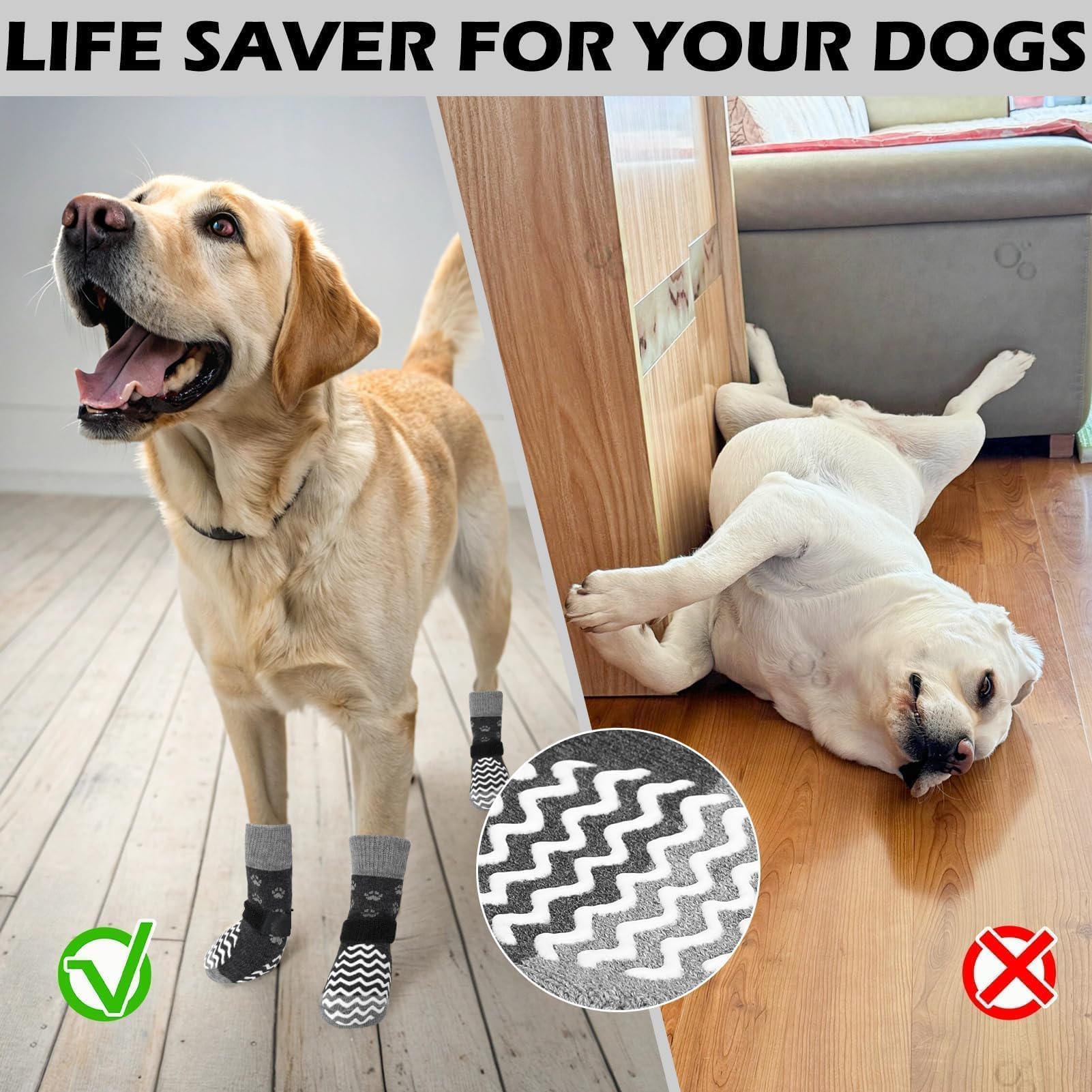 EXPAWLORER chaussette portée sur patte de chien, réduit contact avec sol chaud