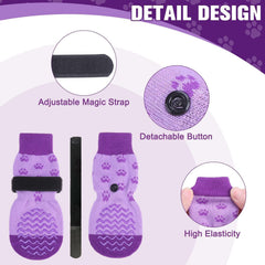 EXPAWLORER pack de six chaussettes et six sangles pour rotation facile