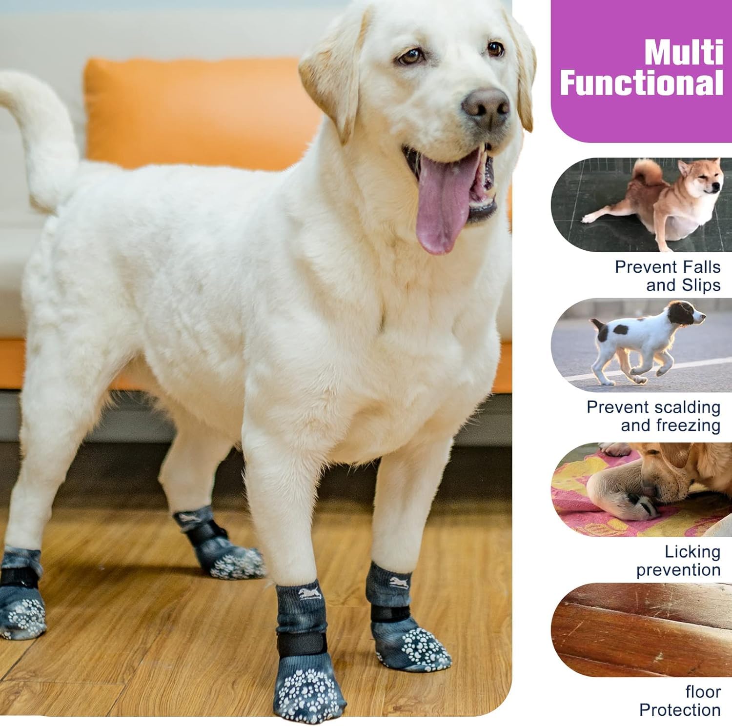 EXPAWLORER ensemble de chaussettes sur sol en bois réduisant les glissades